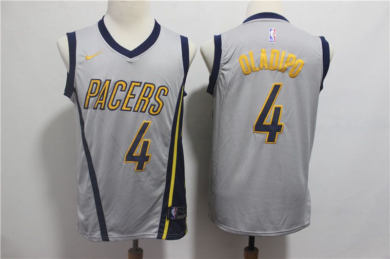 Men Indiana Pacers #4 Oladipo Grey City Edition Game Nike NBA Jerseys->houston rockets->NBA Jersey